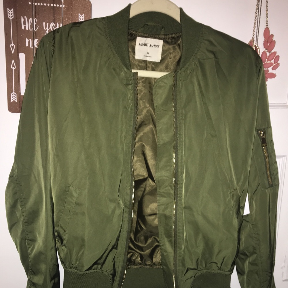 Olive Green Bomber Jacket